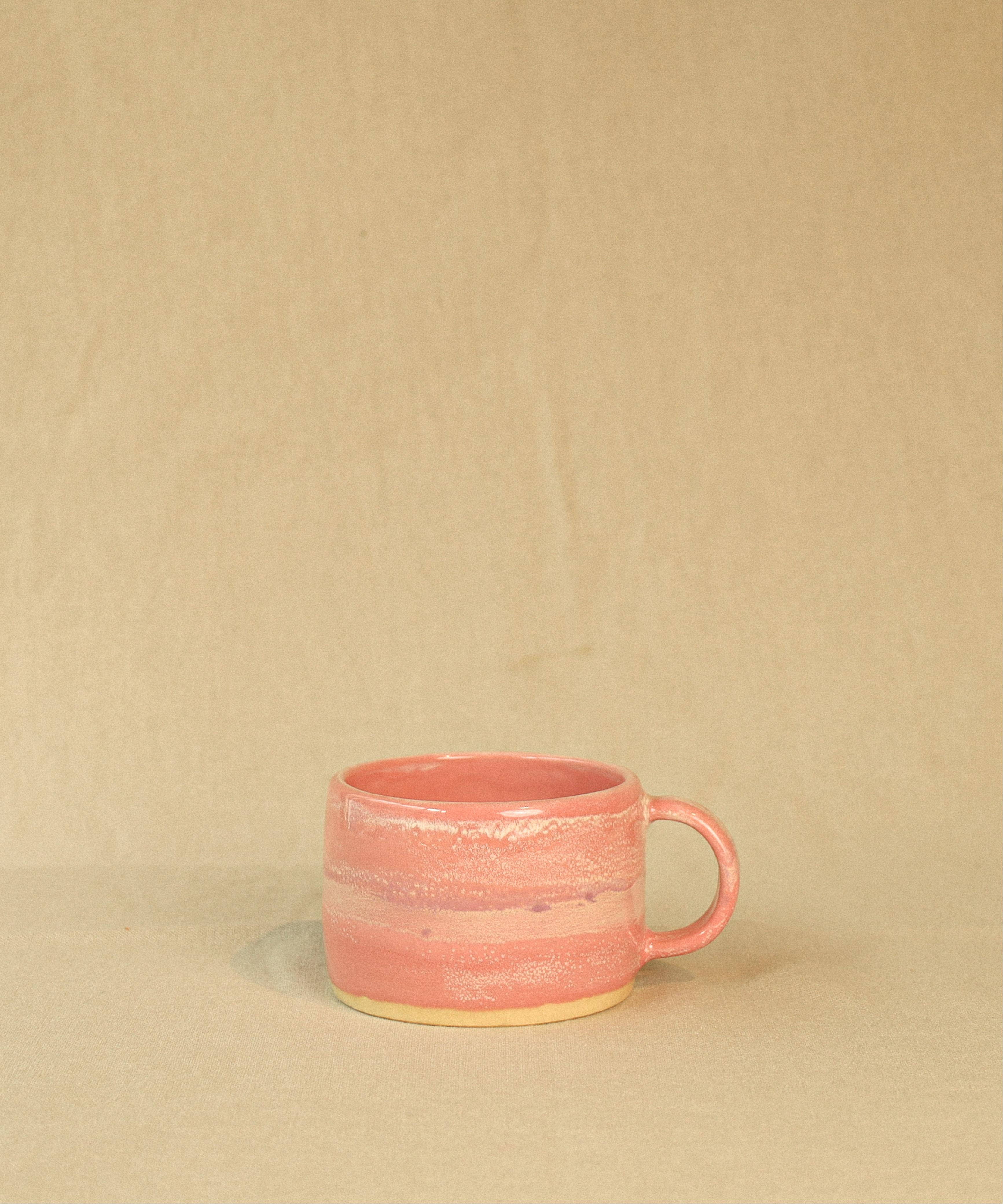 Pink Mug with handle - Vietnamese Handmade